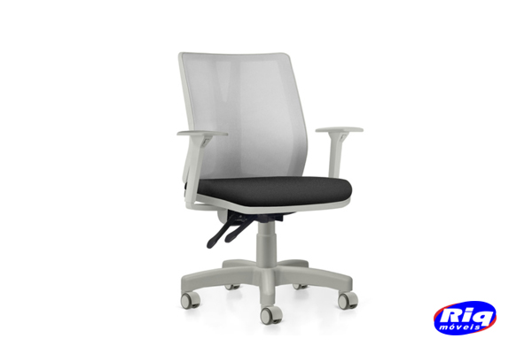 Cadeira para escritório executiva giratória em tela cinza ADDFR