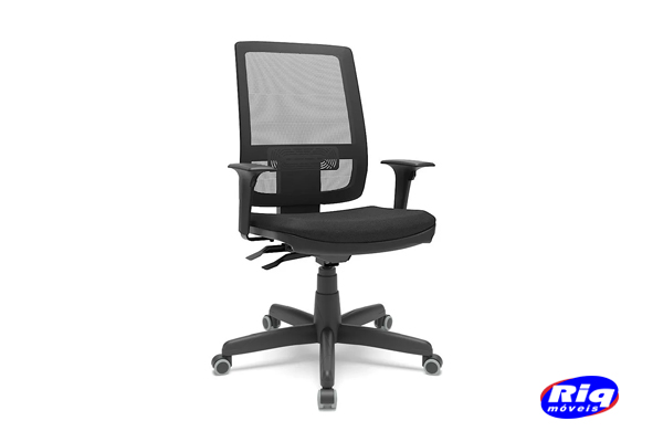 Cadeira para escritório presidente tela sem apoio preto BRIPX